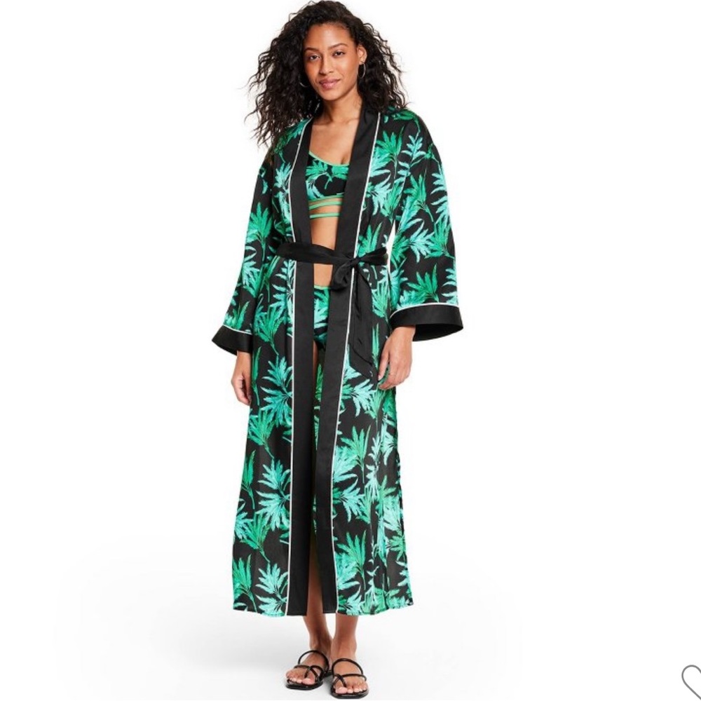 NWT FE NOEL X TARGET FEATHERED PALM PRINT COVER UP DRESS! SIZE XS!